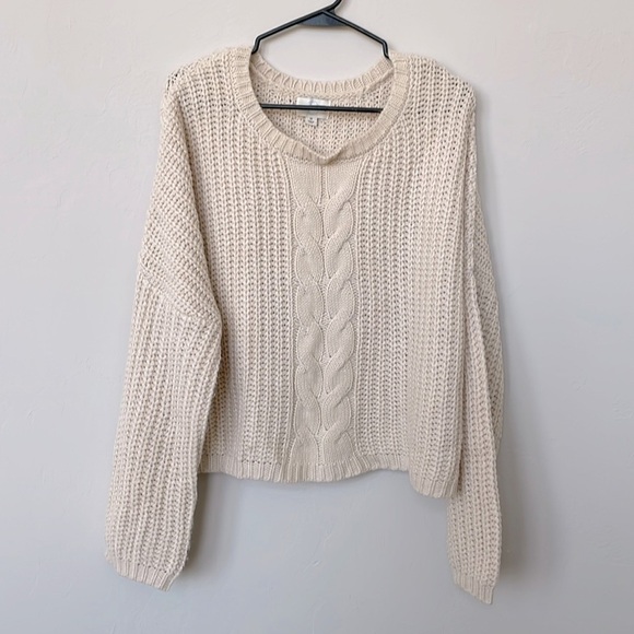 Sweaters - Cream Cable Knit Oversized Sweater